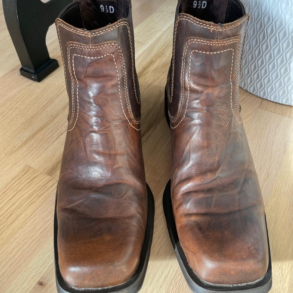 Ariat Brown Leather Chelsea Pull-On Work Boots